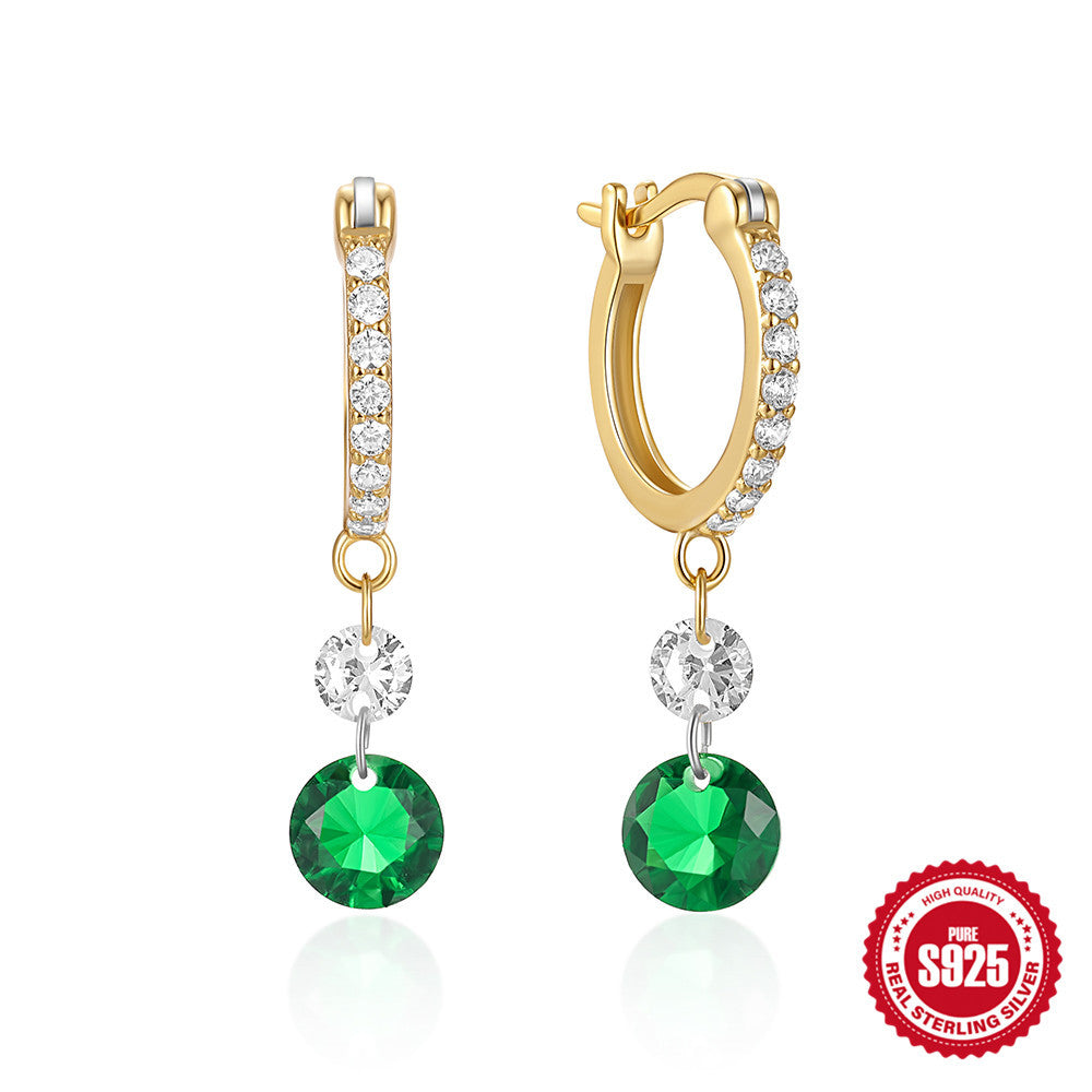 Boucles d'oreilles émeraude en Zircon décontractées pour femmes