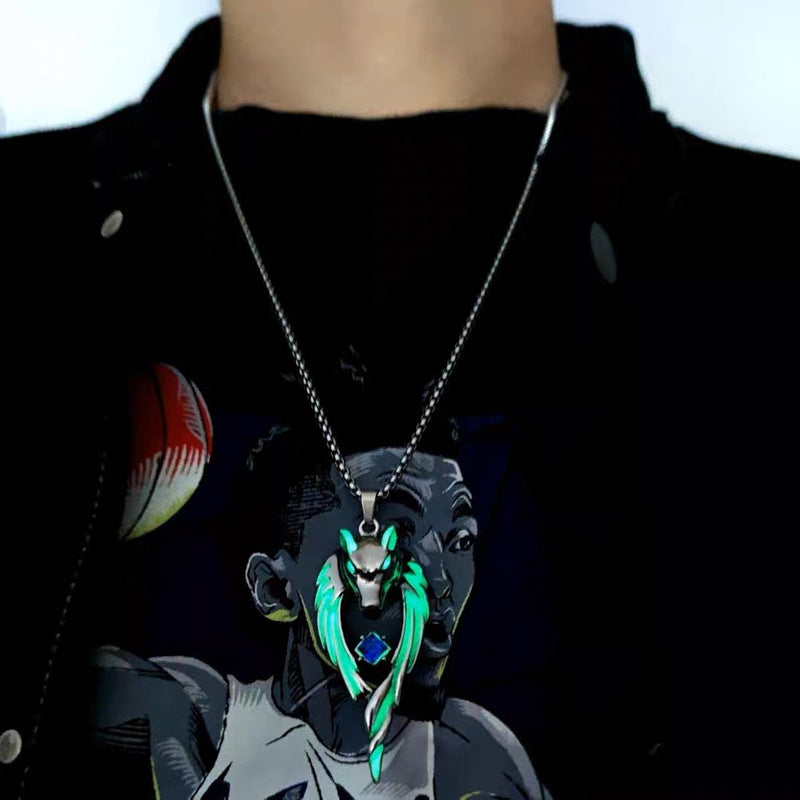 Enrouleur de ligne dominatrice, collier Noctilucent, pendentif Vintage, conception de Niche