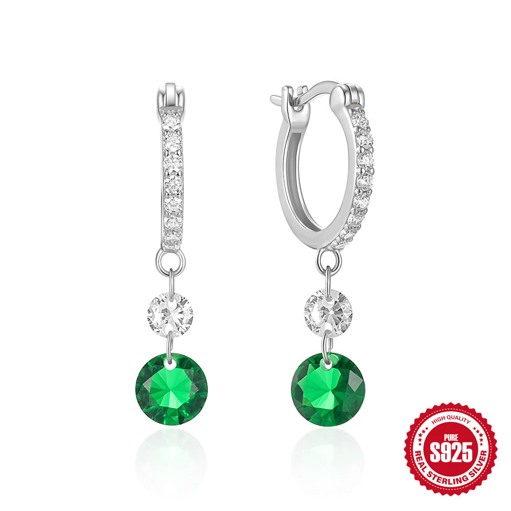 Boucles d'oreilles émeraude en Zircon décontractées pour femmes