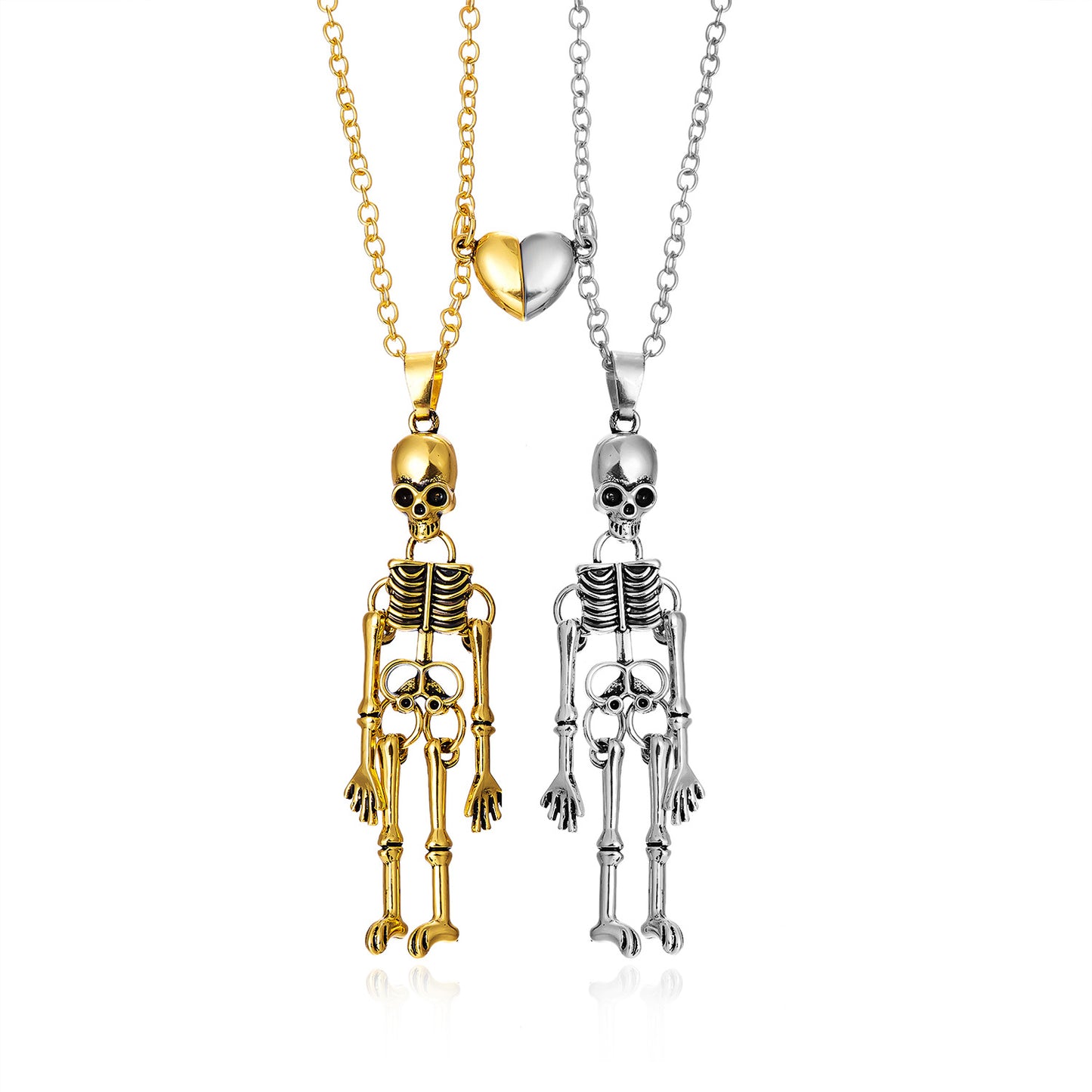 Collier fantôme crâne vintage main dans la main