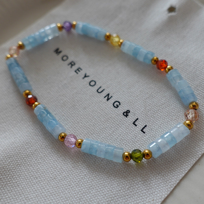 Collier de perles en pierre naturelle style français