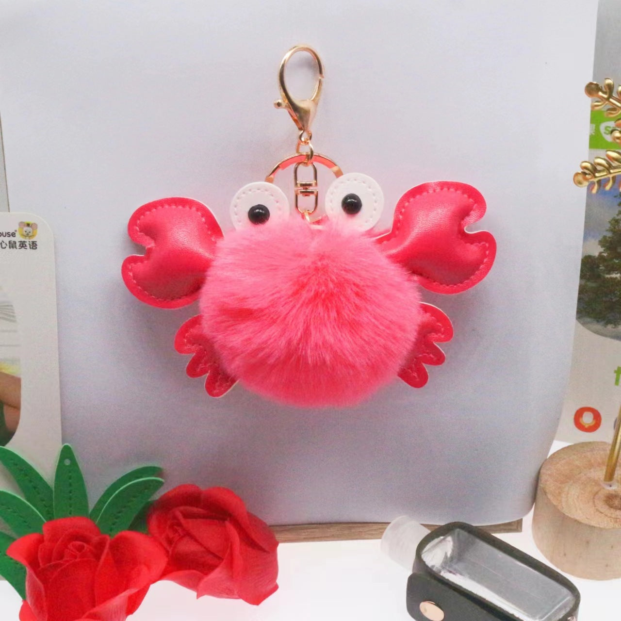 Pendentif porte-clés crabe mignon de dessin animé