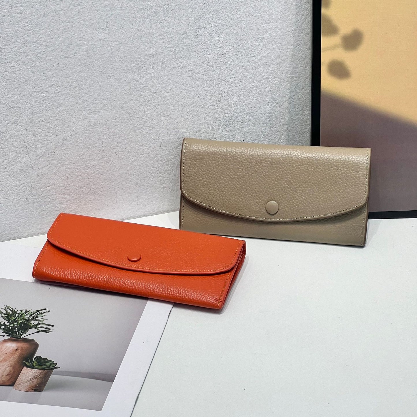 Portefeuille pour femme en cuir de vache pleine couche en cuir véritable