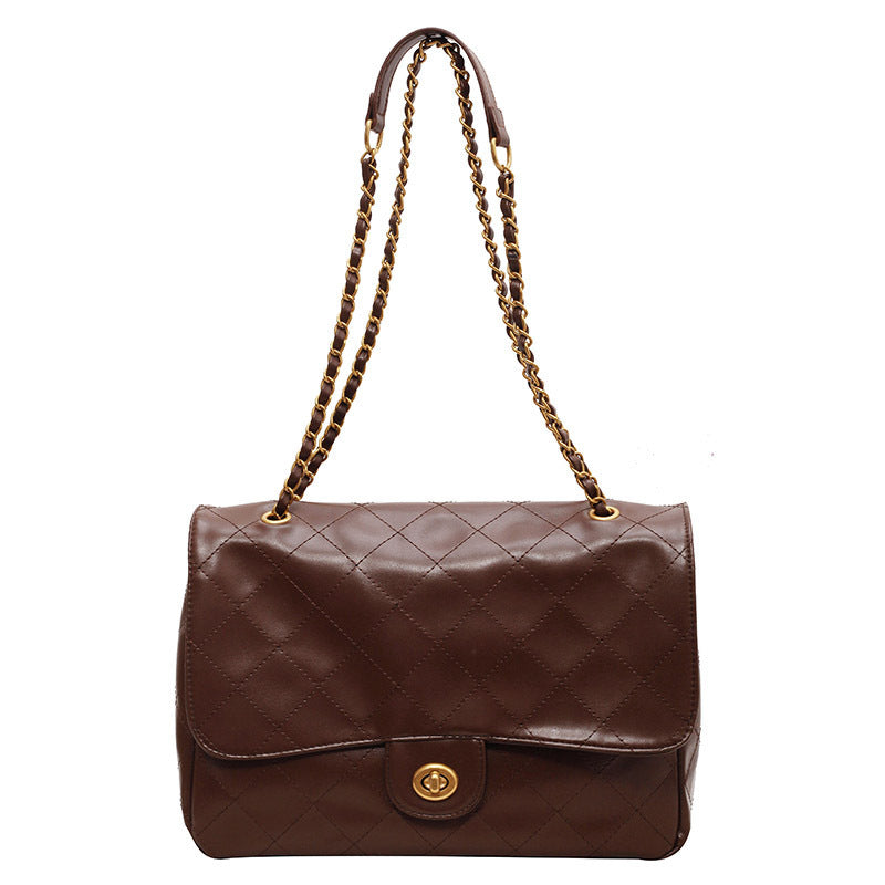 Sac à chaîne en losange rétro Simple de grande capacité, sacoche sous les bras