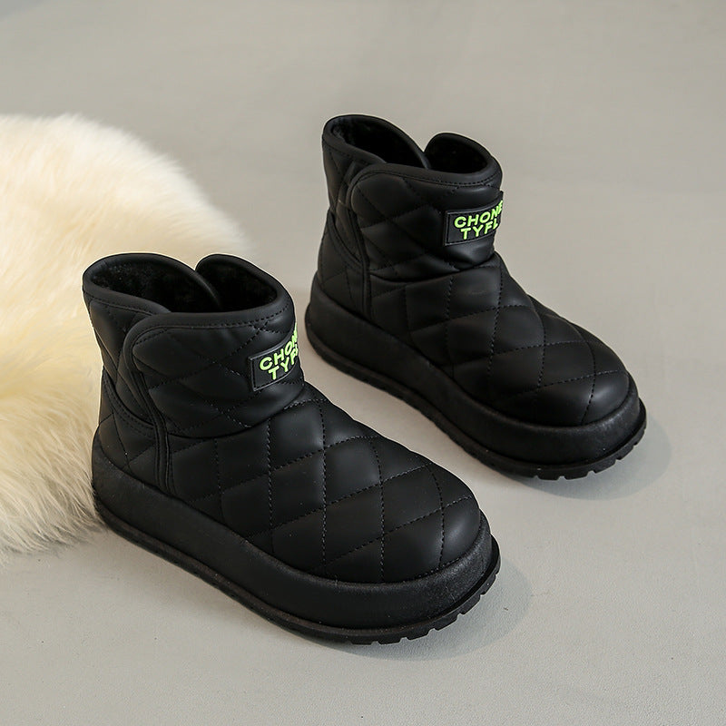 Bottes de neige montantes doublées de polaire Chaussures décontractées rembourrées en coton