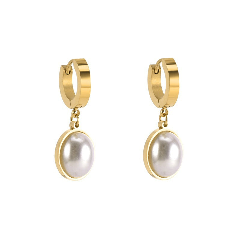Boucles d'oreilles européennes et américaines en acier titane sans décoloration