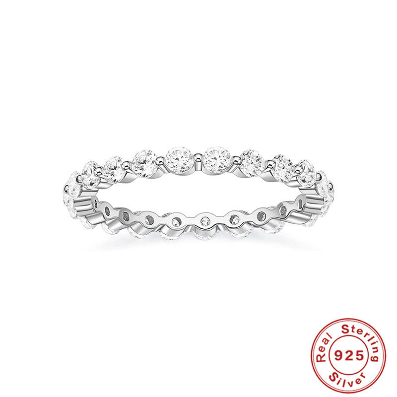 Anillo de plata esterlina con joyería de viento frío claro de lujo y textura