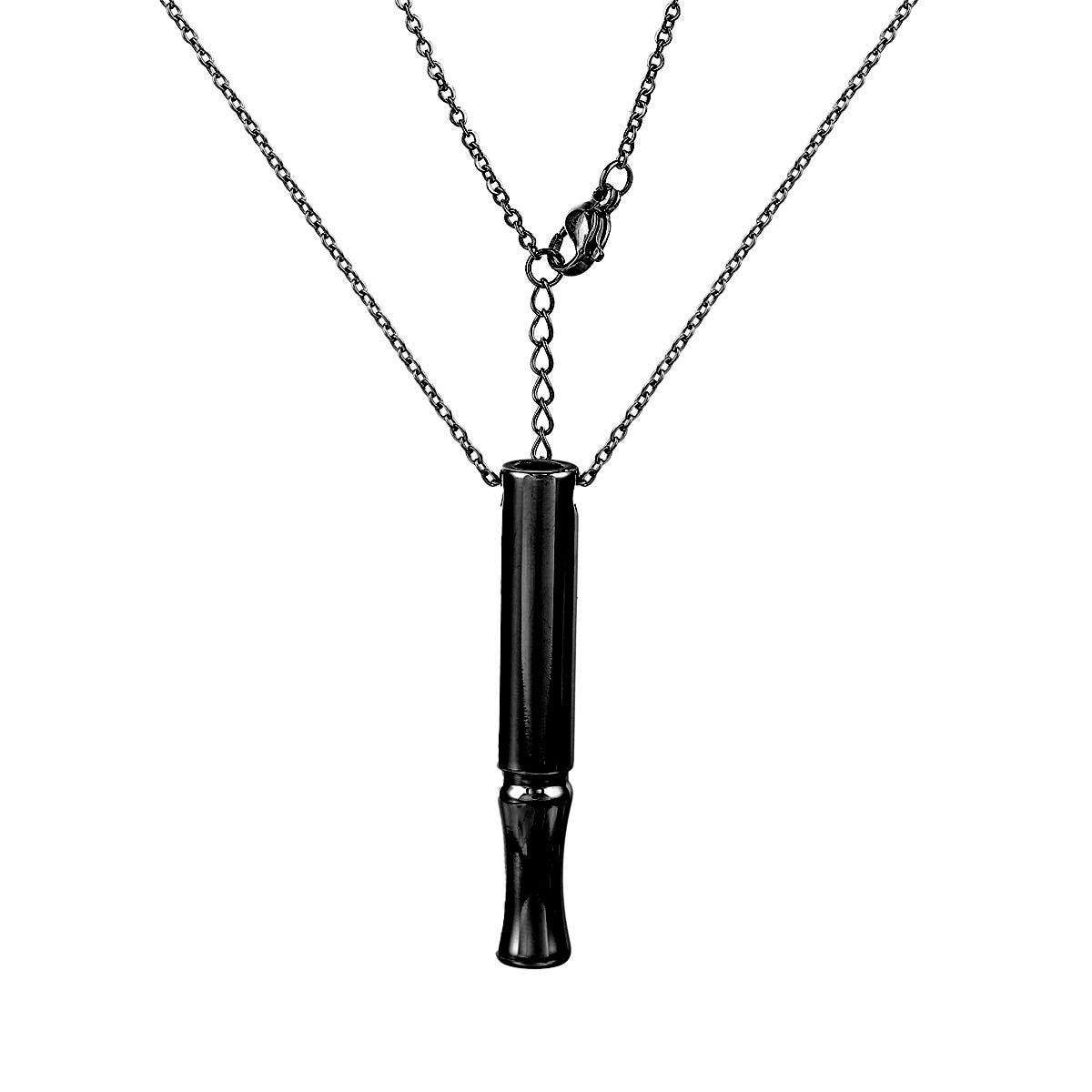 Collier de sifflet de méditation de yoga en acier inoxydable