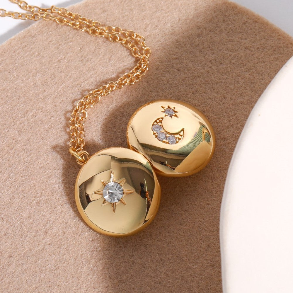Shell Titanium Steel Album Necklace Opening And Closing Envelope Necklace