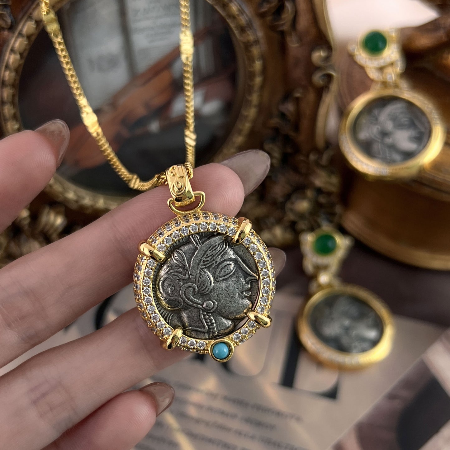 vintage Athena Collier Pull Chaîne Conception d’intérêt spécial