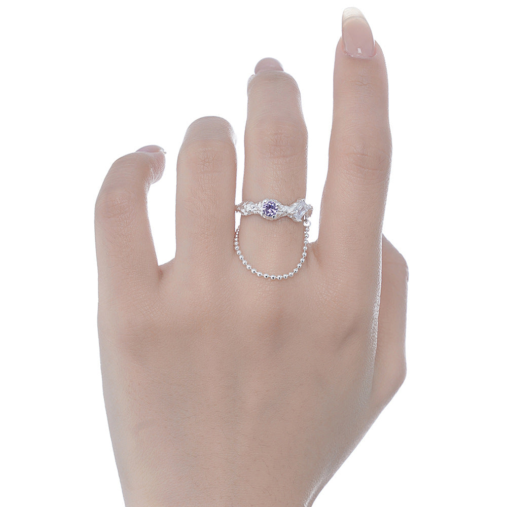 Fashion Texture Chain Ring Female