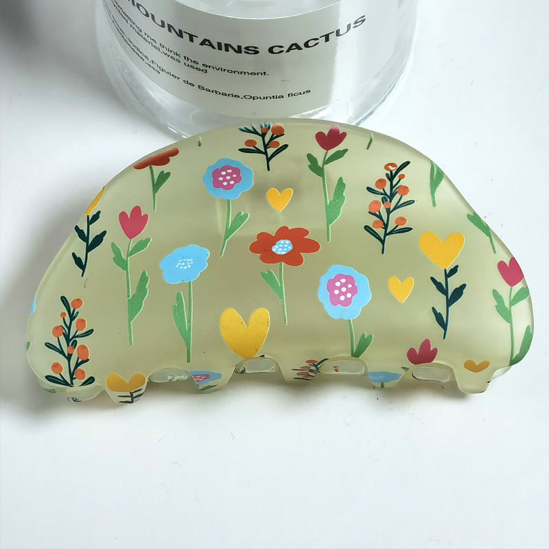 Pince à cheveux givrée fleur mode