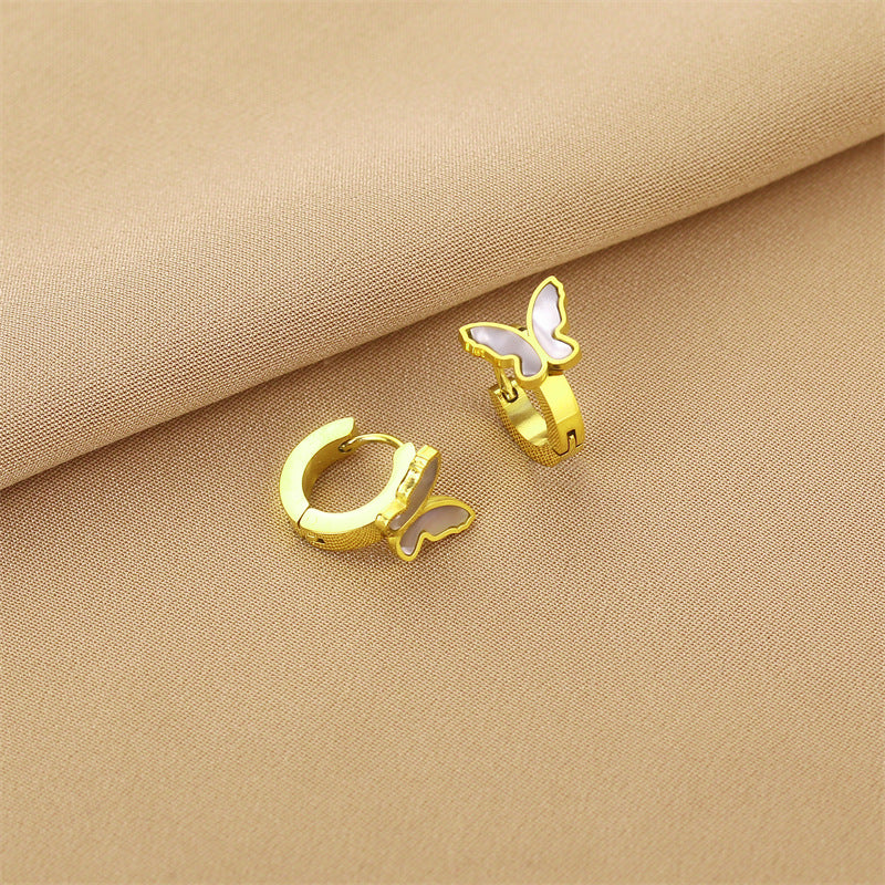 Boucles d'oreilles européennes et américaines en acier titane sans décoloration