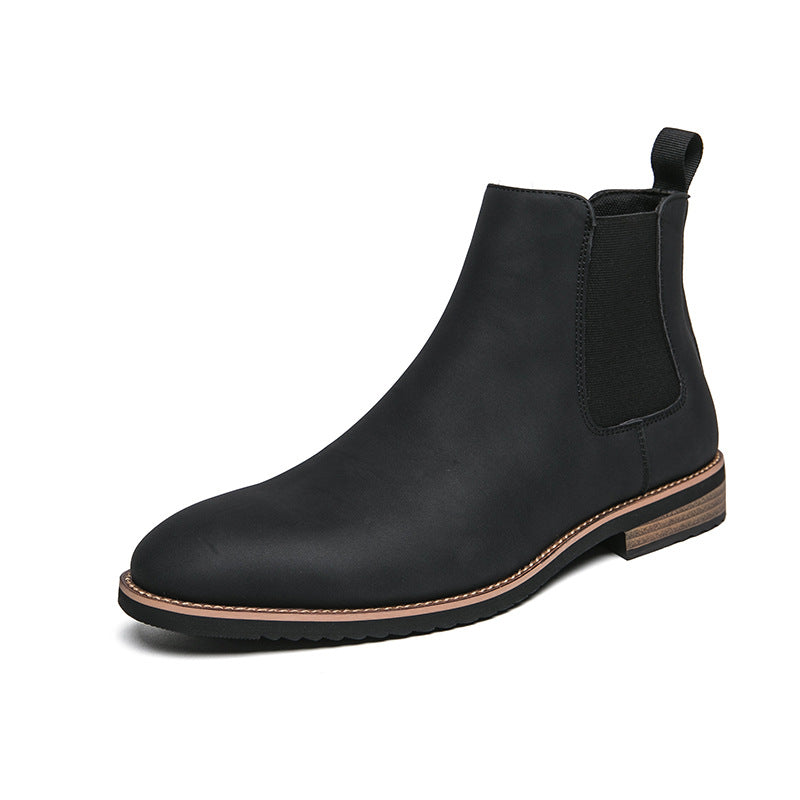 Chaussures en cuir pointues hautes de grande taille bottes Chelsea pointues britanniques pour hommes