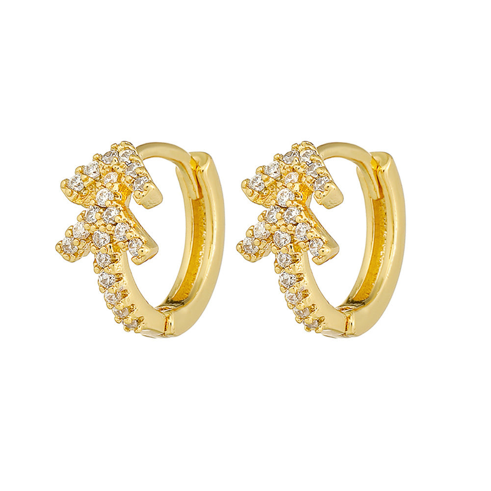 Boucles d'oreilles en or 18 carats plaqué cuivre à la mode, géométriques