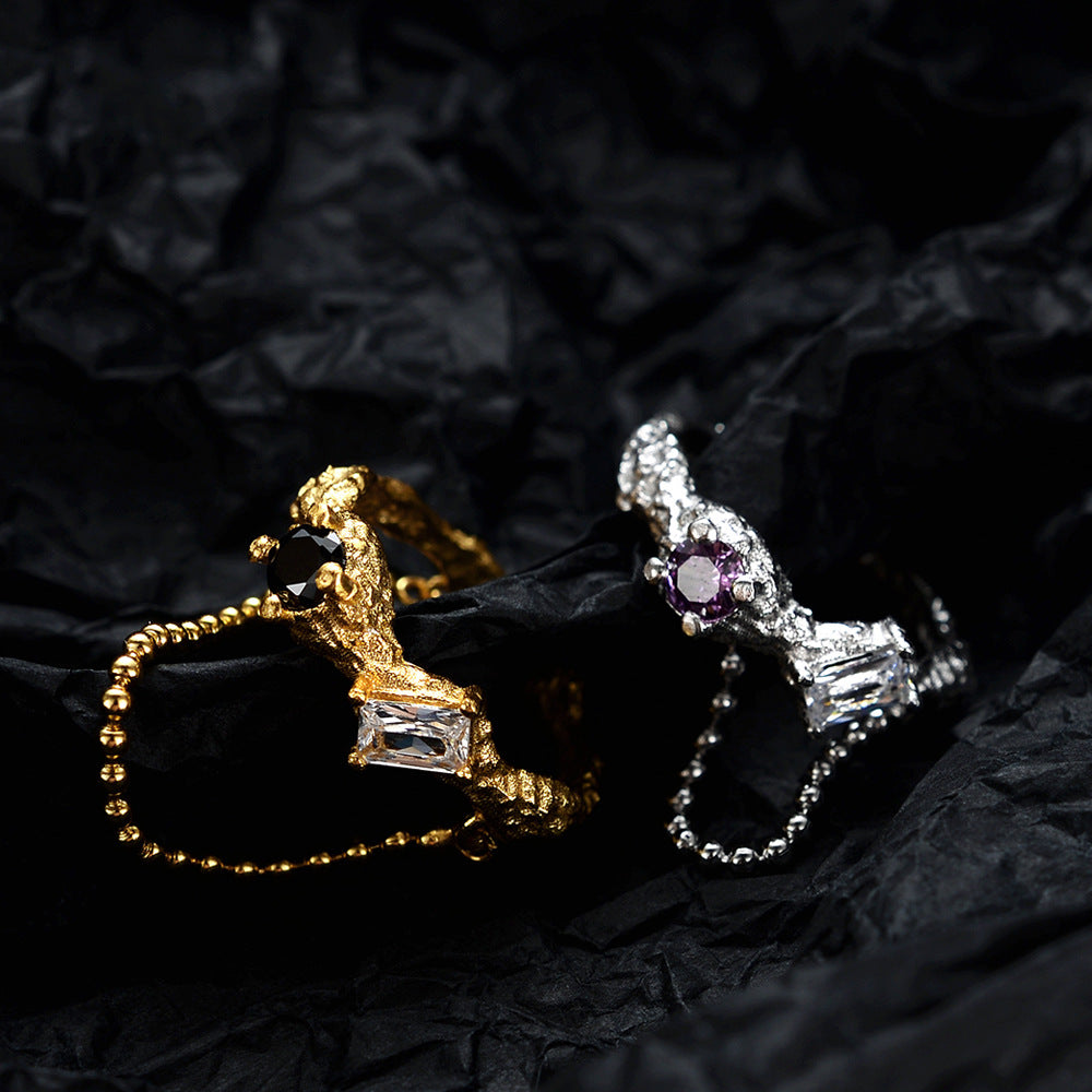 Fashion Texture Chain Ring Female