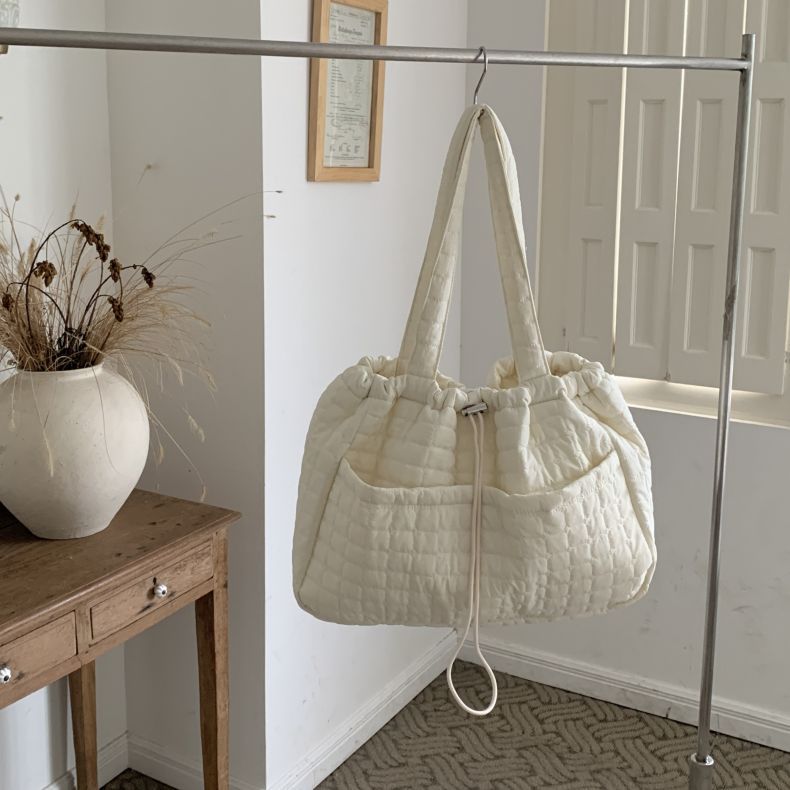 Totes de gran capacidad Nylon Cuadros rombos para mujer