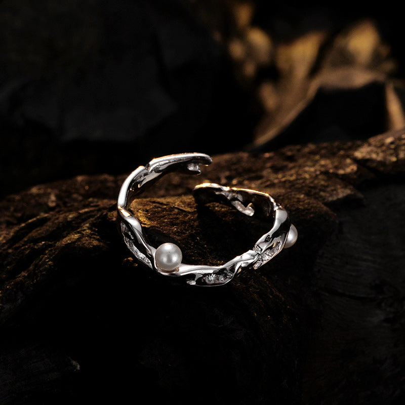 Bague creuse simple en argent sterling assortie à tout