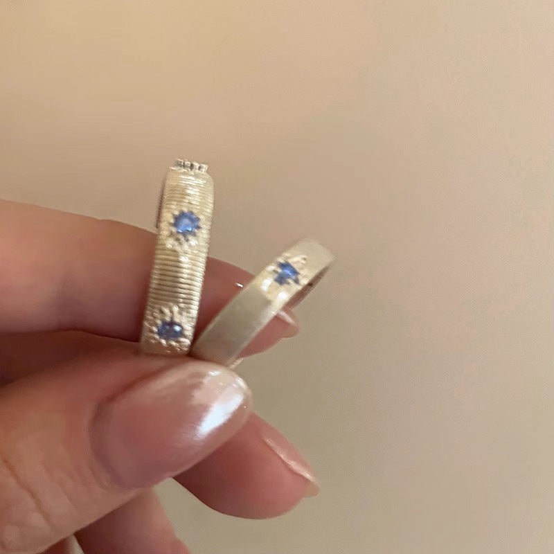 Cross Blue Diamond Ring For Women