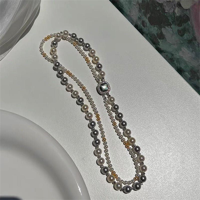 Collier Double couche carré à double usage, bijoux à la mode, micro-incrusté