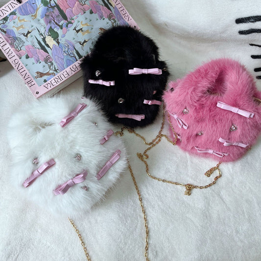 Bow Sweet Plush Hand-carrying Bag