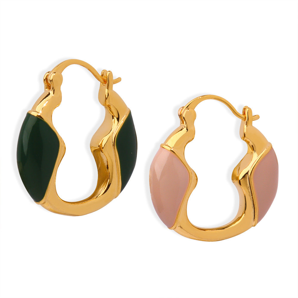 Clous d'oreilles creux en forme de U à glaçage coloré personnalisé pour femmes