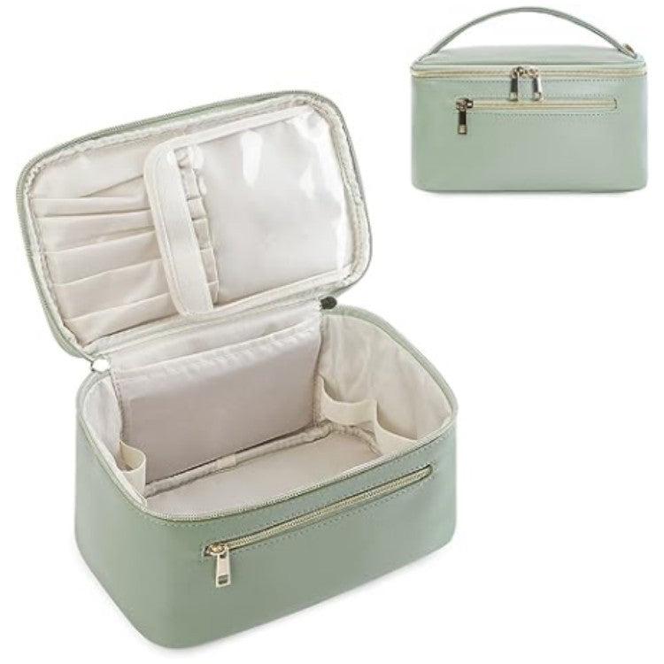 Sac à cosmétiques en cuir PU pour femmes, Portable, grande capacité, multifonctionnel, étanche