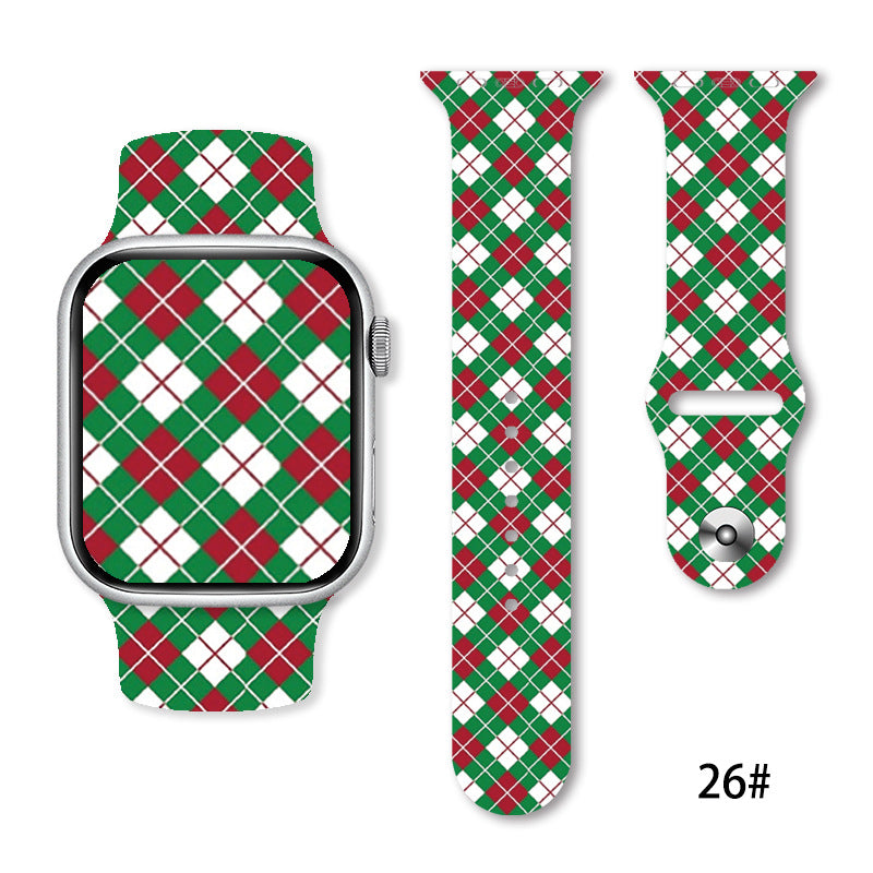 Impression de bracelet en silicone de Noël adaptée
