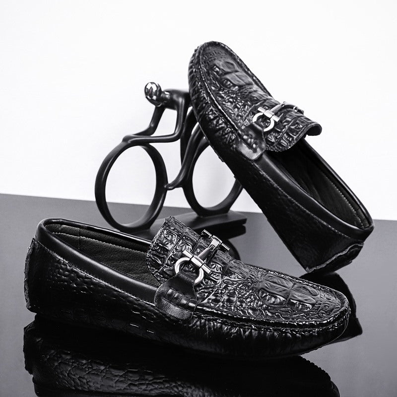 Gommino motif Crocodile chaussures pour hommes chaussures d'affaires respirantes