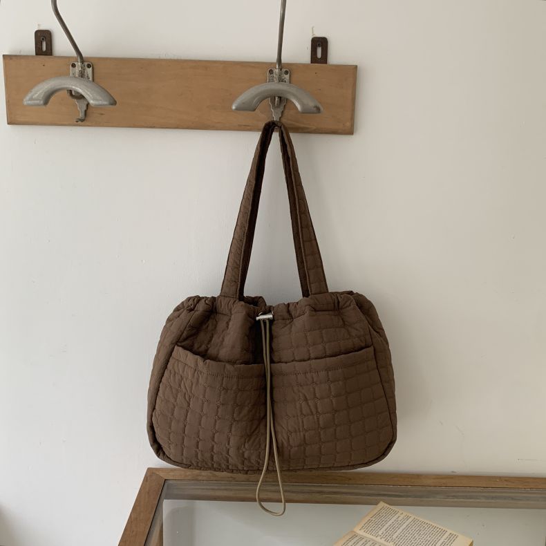 Totes de gran capacidad Nylon Cuadros rombos para mujer