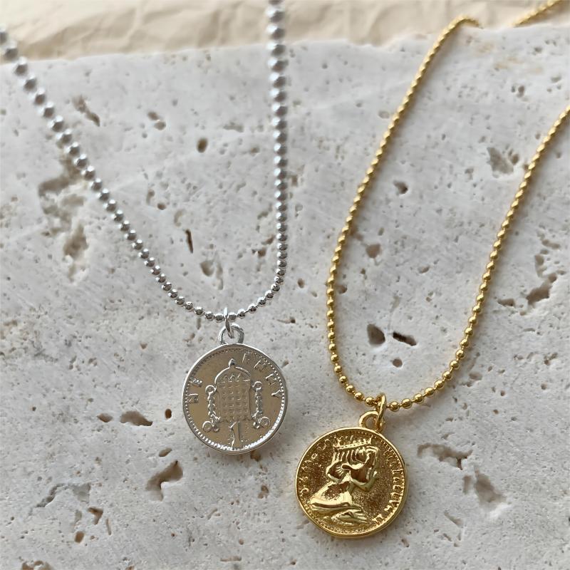 Chaîne De Chandail Jumelle Simple Portrait Pièce De Monnaie Femme