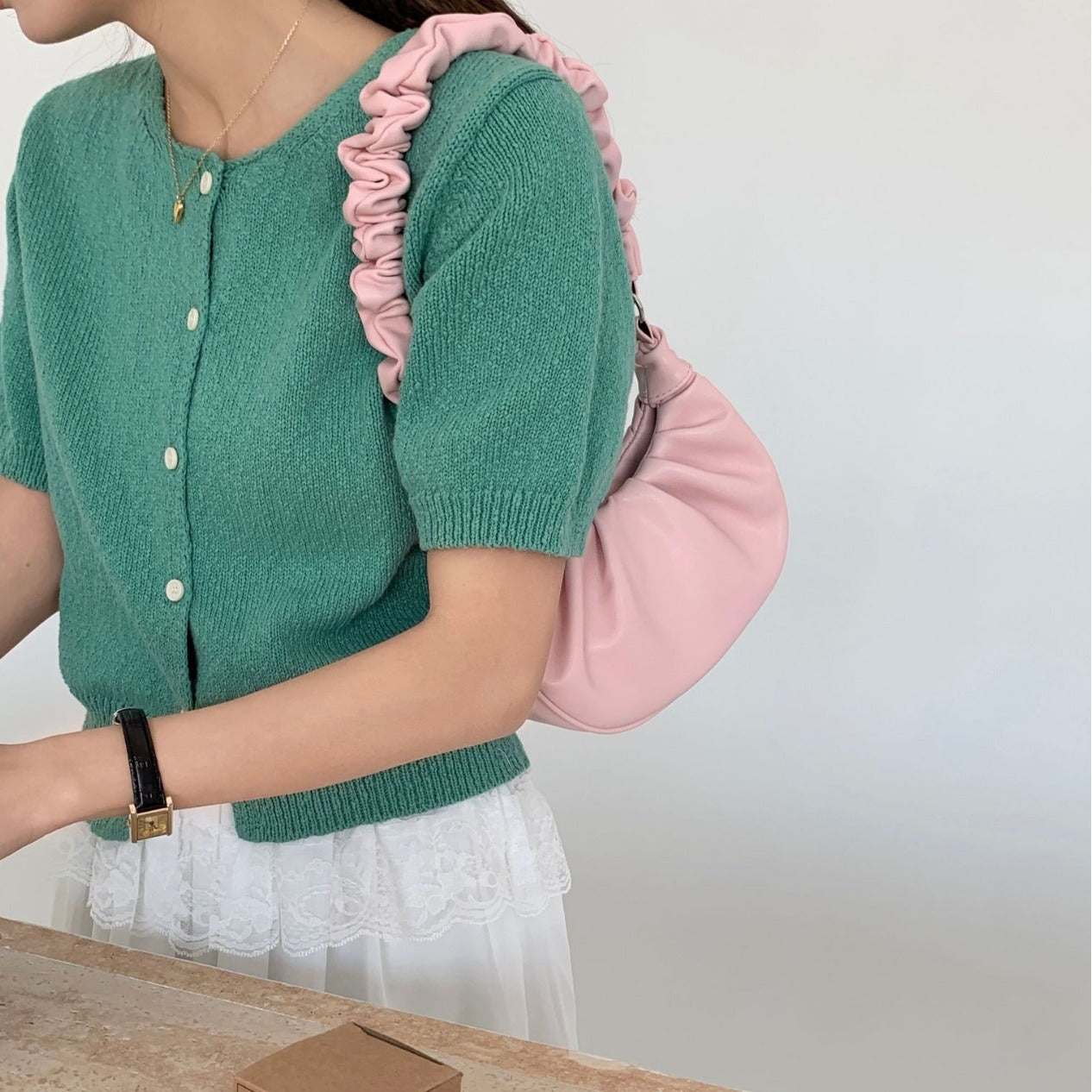Sweet Pleated Women's Portable Cloud Bag