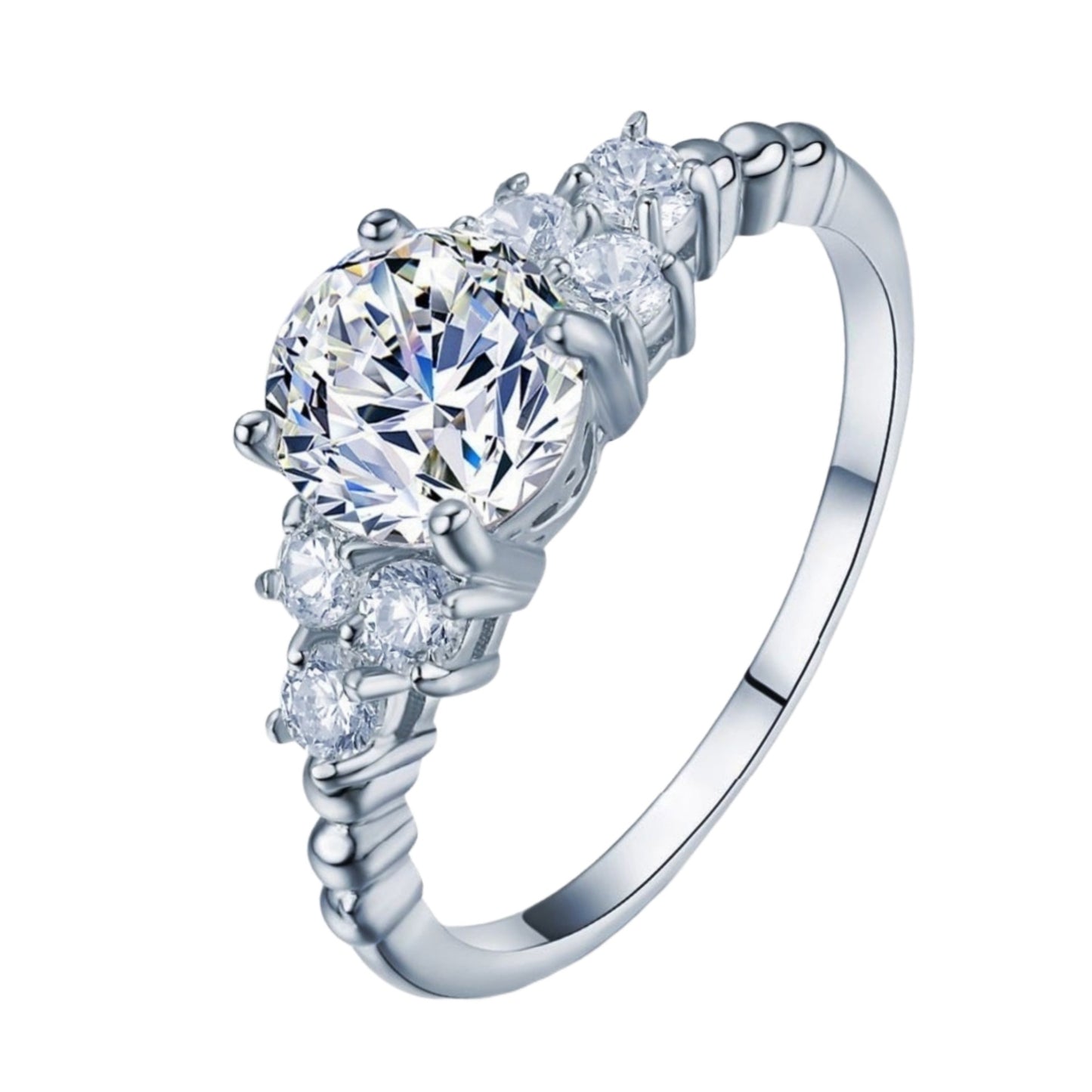 Princess Ring Silver Anti-real Diamond Ring Inlaid Super