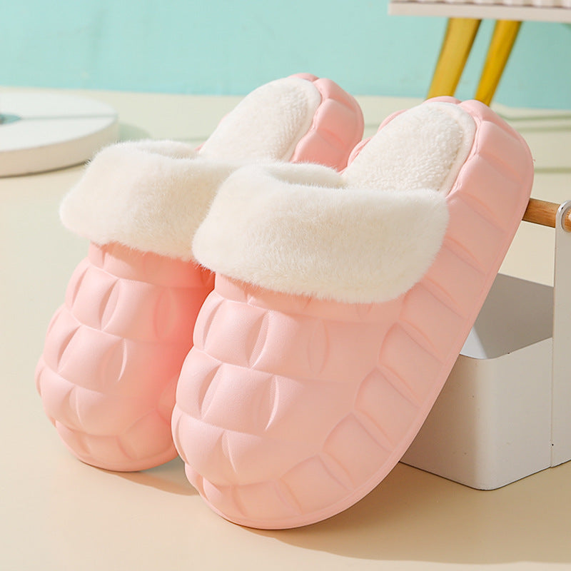 Pantoufles en coton détachables pour femmes, dessin animé pour la maison