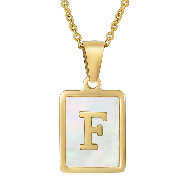 Women's Fashionable Stainless Steel Shell Letter Necklace