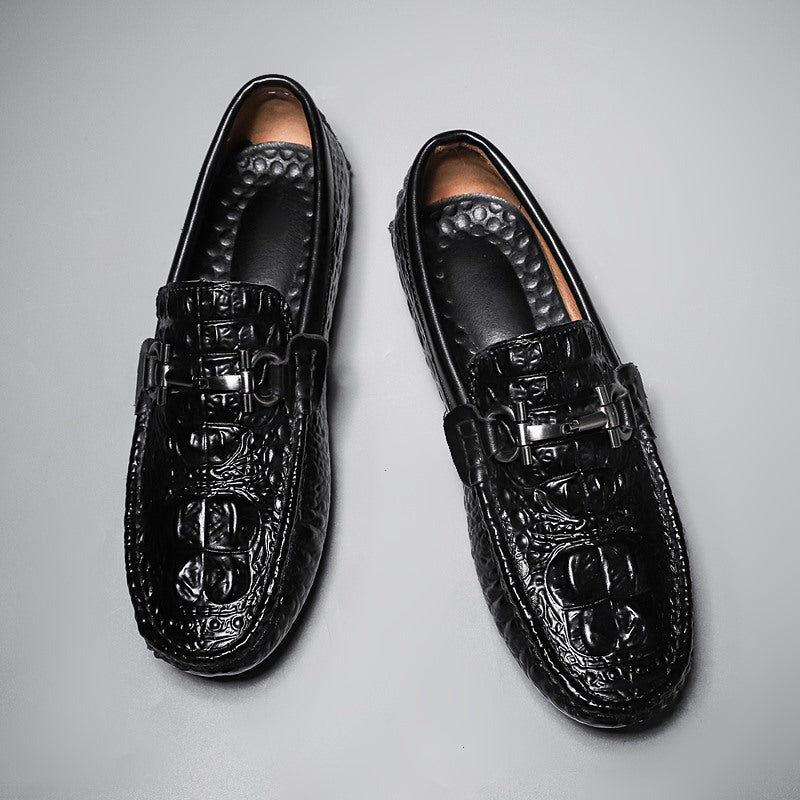 Gommino motif Crocodile chaussures pour hommes chaussures d'affaires respirantes