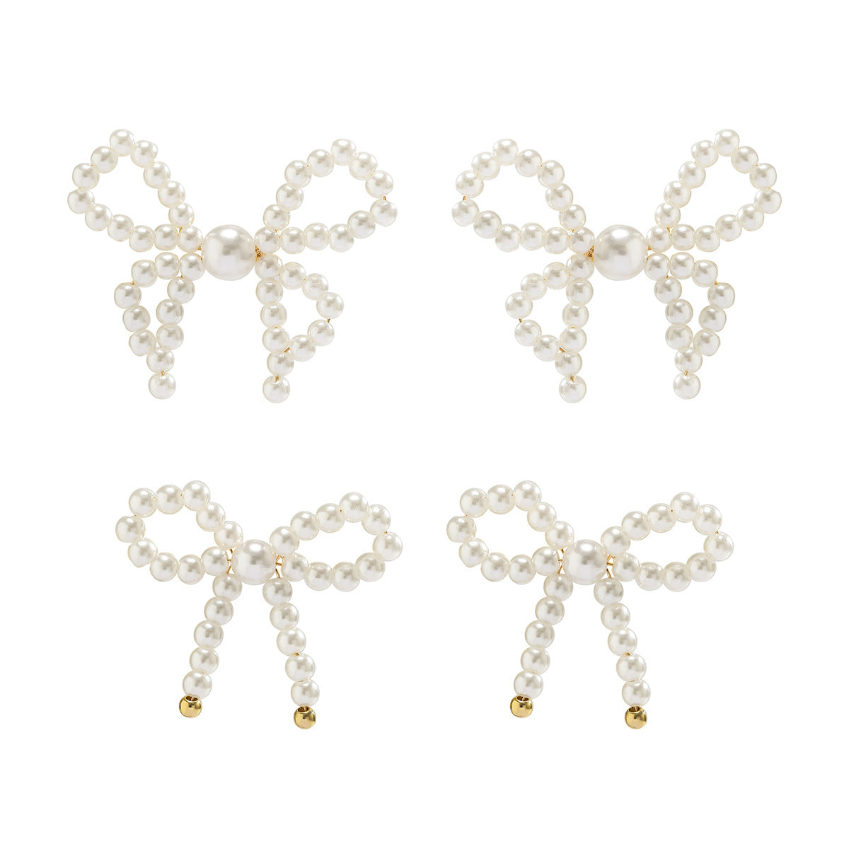 Boucles d'oreilles à pampilles françaises, nœud européen et américain, simples