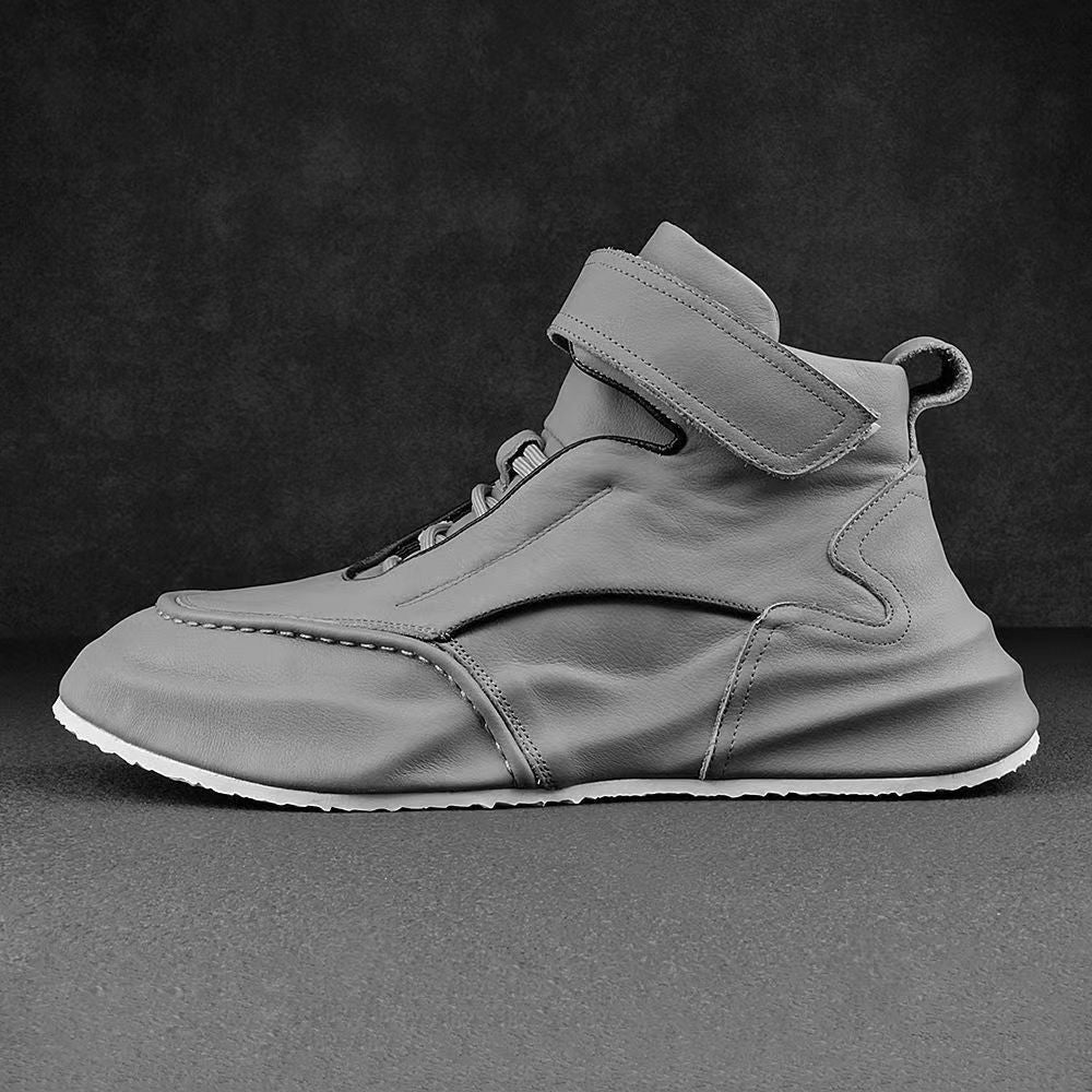 Zapatos de cuero de ocio cálidos con forro polar deportivos versátiles para hombre