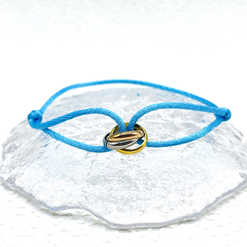 Three-color Circle Woven Lucky Carrying Strap Advanced Sense