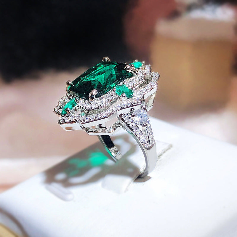 Colorful Ice Flower Cut Open Ring Female Fashion