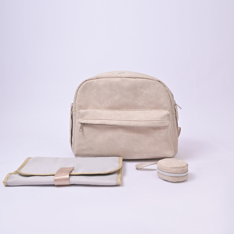 Sac à dos multifonctionnel pour maman, grande capacité en cuir PU, séparation sèche et humide, sac de voyage pour bébé