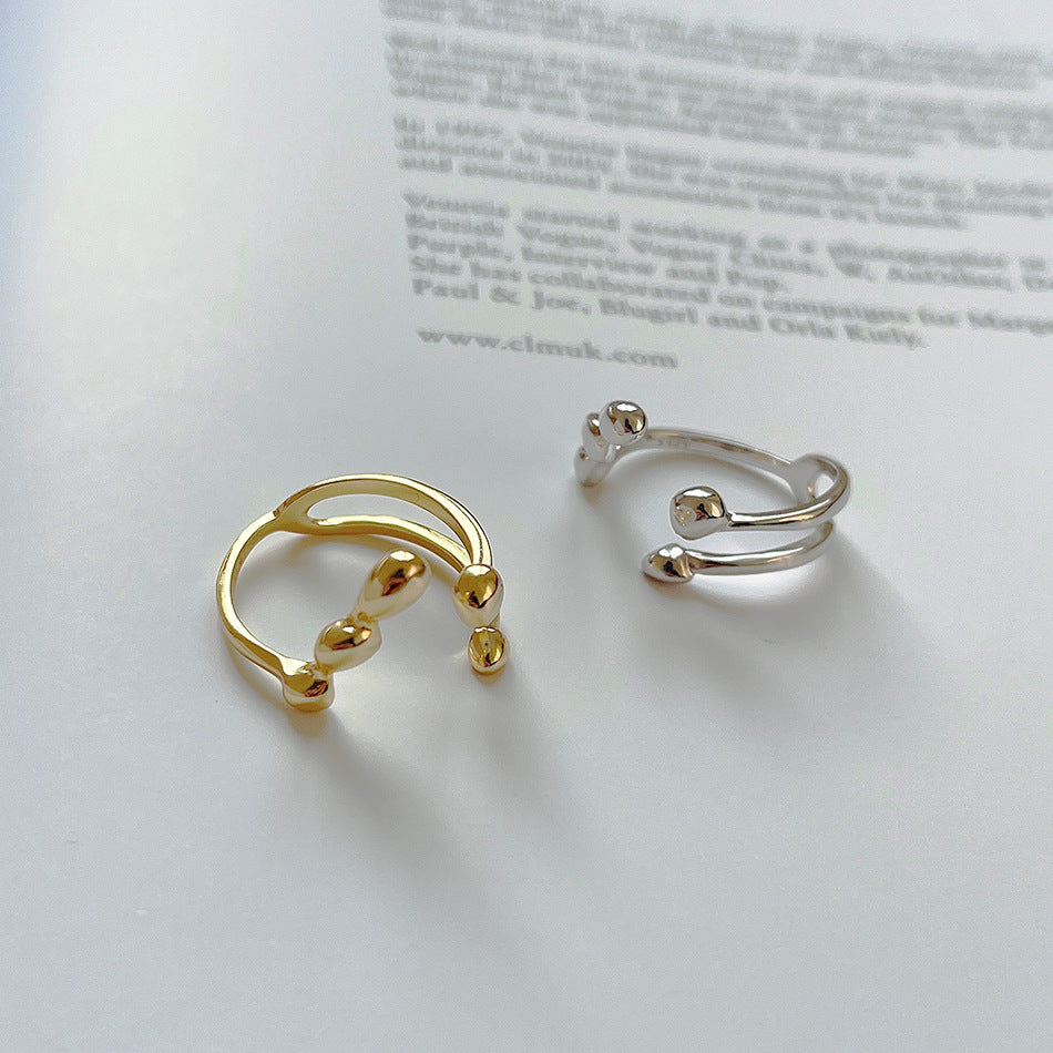 Anillo de plata de ley S925 de forma irregular