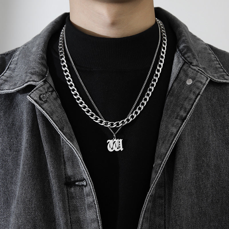 Ins Style Letter Necklace Titanium Steel