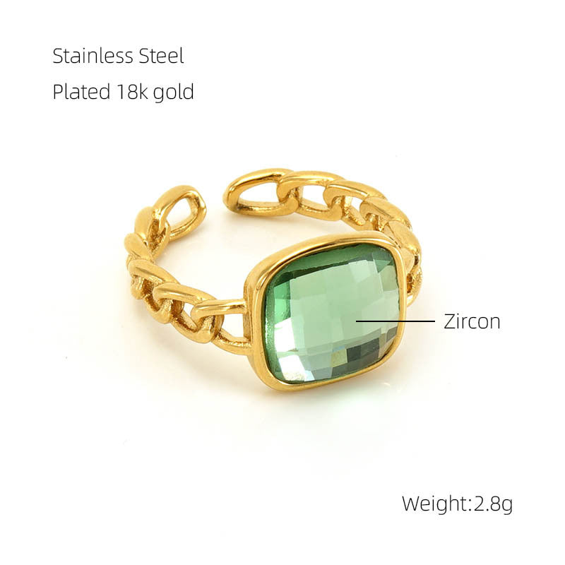 Bague en diamant en acier inoxydable pour femmes, tempérament de mode