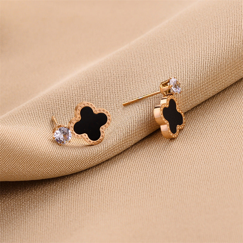 Boucles d'oreilles européennes et américaines en acier titane sans décoloration