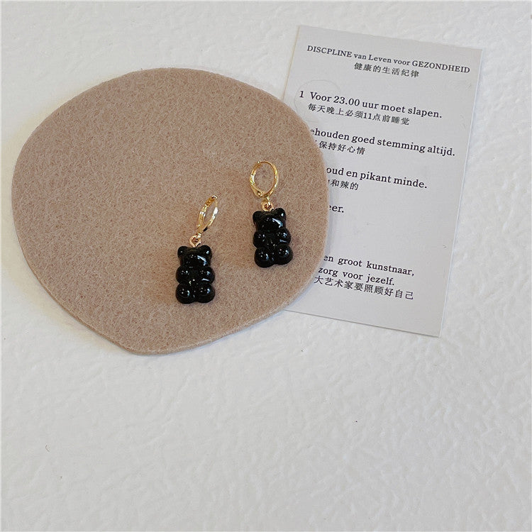Boucles d'oreilles ours en bonbons colorés de Corée du Sud