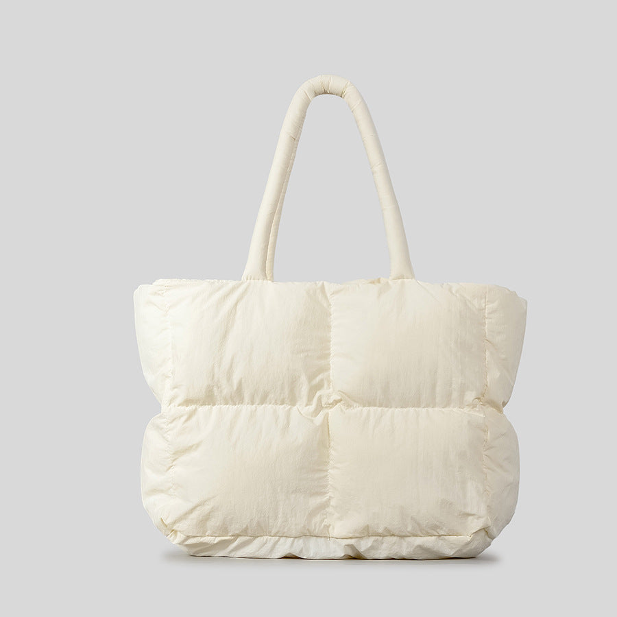 Nouveau sac fourre-tout rempli de coton vert armée Portable tout-match diamant