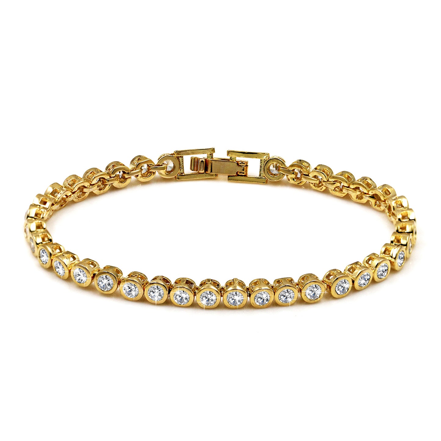 Bracelet Simple Cuivre Zircon Platine