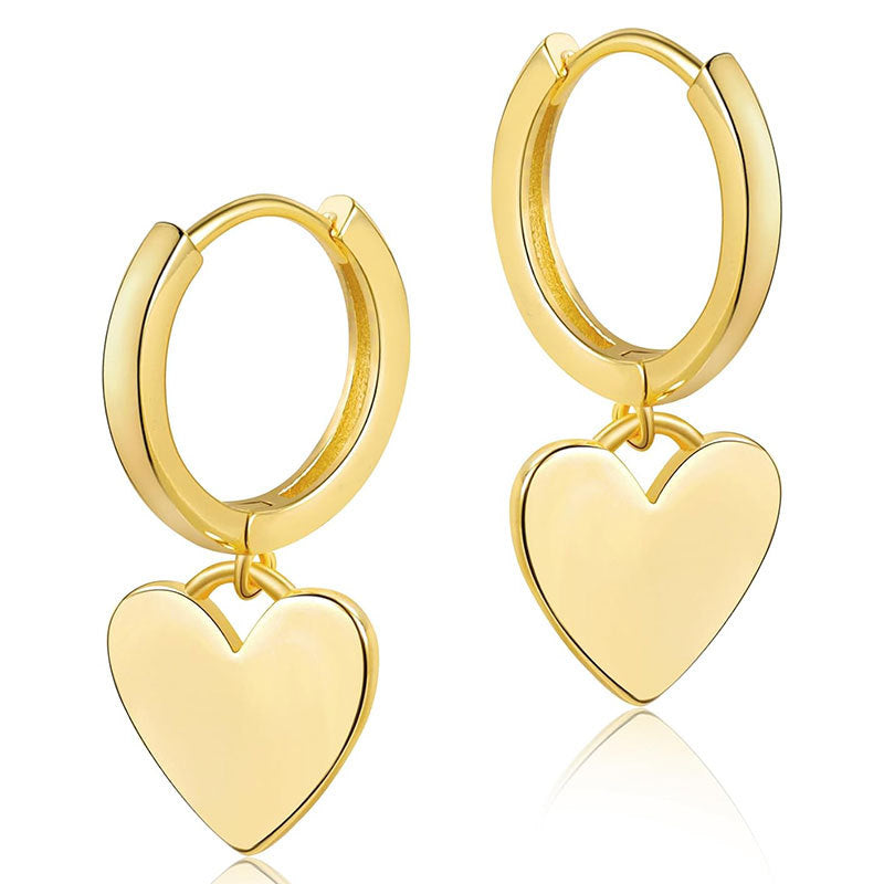 Matériel de cuivre de crochet d'oreille d'amour en forme de coeur simple et élégant