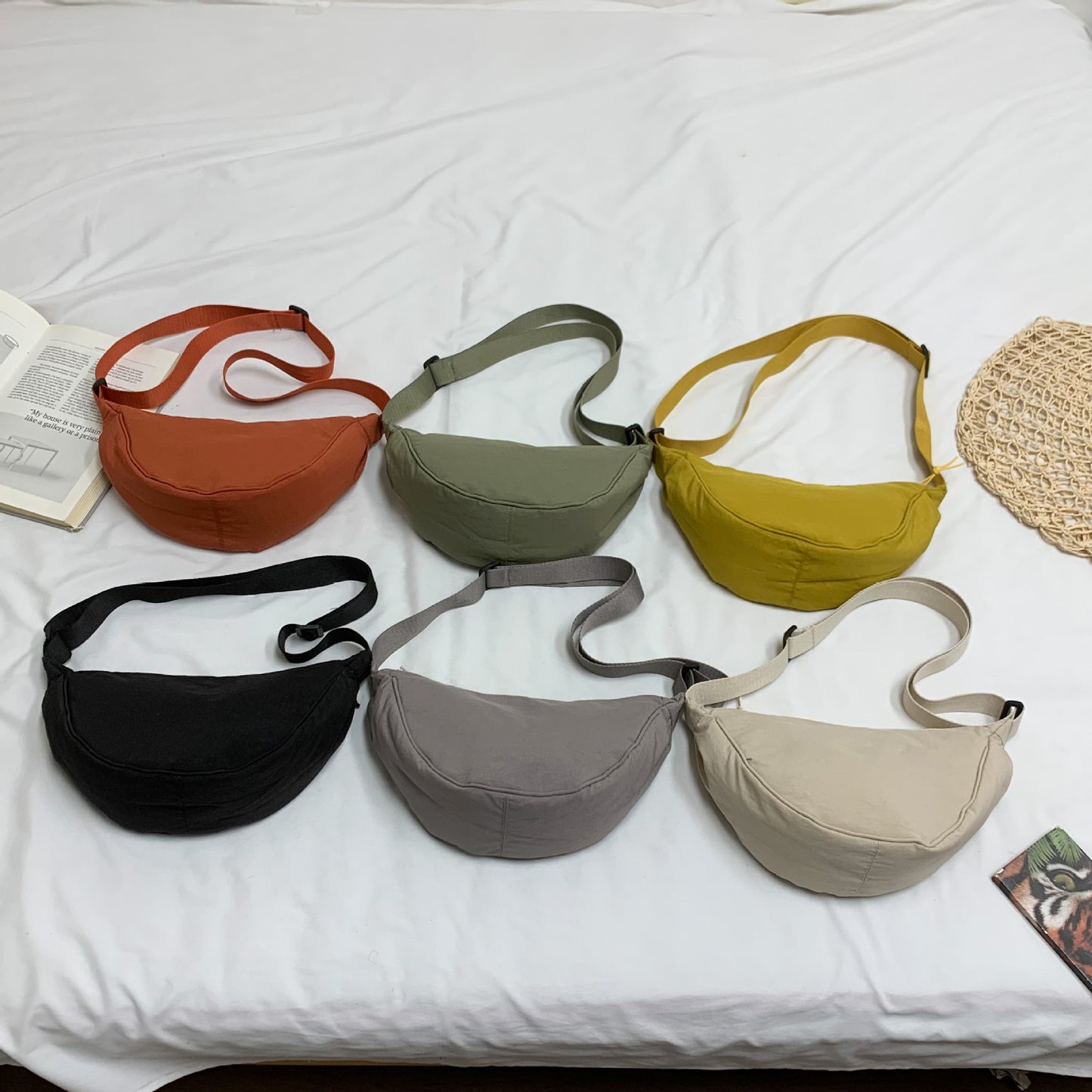 Sac messager à bandoulière de Style occidental, couleur unie, à la mode, assorti avec tout, Style coréen Ins